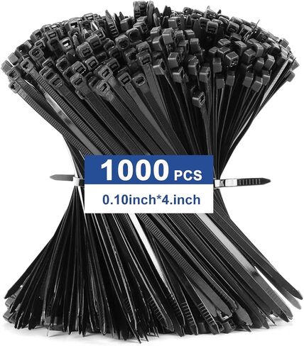 2000pcs Cable Ties, 18lbs Zip Ties, 4 inch Black Multi-Purpose Self-Locking Nylon Small Cable Management, UV Resistant Wire Ties, Plastic Ties for Home, Garage, Garden, Office, Workshop in Saudi Arabia