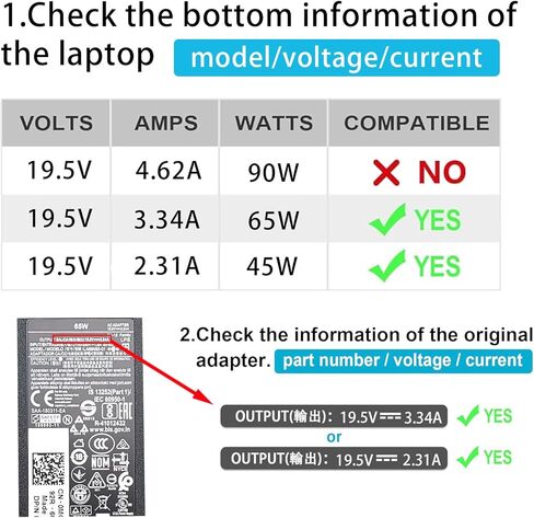 شاحن كمبيوتر محمول 65 واط مناسب لسلسلة Dell inspiron 13 14 15 17 3000 5000 7000 3565 3567 3576 5558 5755 7212 7506 2in1 5555 5559 0G6J41 0MGJN9 19.5V 3.34A نصيحة محول طاقة 4.5 ملم in Kuwait