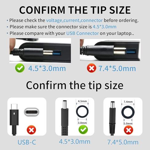 شاحن كمبيوتر محمول 65 واط مناسب لسلسلة Dell inspiron 13 14 15 17 3000 5000 7000 3565 3567 3576 5558 5755 7212 7506 2in1 5555 5559 0G6J41 0MGJN9 19.5V 3.34A نصيحة محول طاقة 4.5 ملم in Kuwait