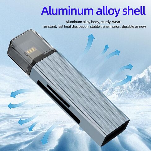قارئ بطاقة SD للكاميرا الرقمية لهاتف IPhone 14 13 Pro Max محول (3 في 1) لجهاز Apple Lightning إلى USB OTG TF Micro SD Memory Stick ملحقات نقل كابل محرك فلاش للصور لجهاز IPad Mini Lighting Macbook in Kuwait