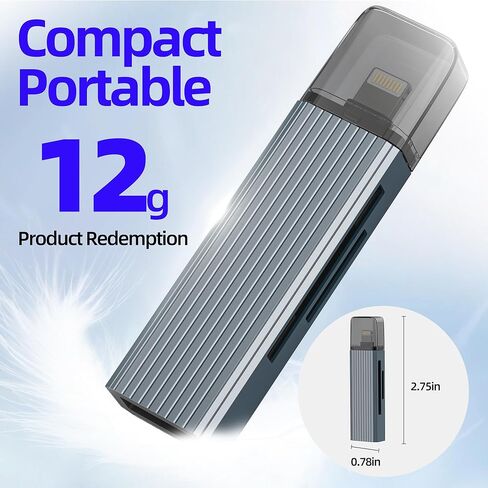 قارئ بطاقة SD للكاميرا الرقمية لهاتف IPhone 14 13 Pro Max محول (3 في 1) لجهاز Apple Lightning إلى USB OTG TF Micro SD Memory Stick ملحقات نقل كابل محرك فلاش للصور لجهاز IPad Mini Lighting Macbook in Kuwait
