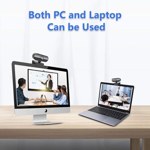 Webcam with Microphone &1080P HD Web Cam, Stand for PC/MAC/Laptop/Desktop, Wide Angle Web Cameras for YouTube,Skype,Zoom,Xbox One,Video Calling,Studying and PS4 in Saudi Arabia