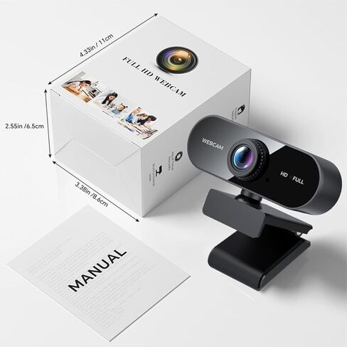 Webcam with Microphone &1080P HD Web Cam, Stand for PC/MAC/Laptop/Desktop, Wide Angle Web Cameras for YouTube,Skype,Zoom,Xbox One,Video Calling,Studying and PS4 in Saudi Arabia