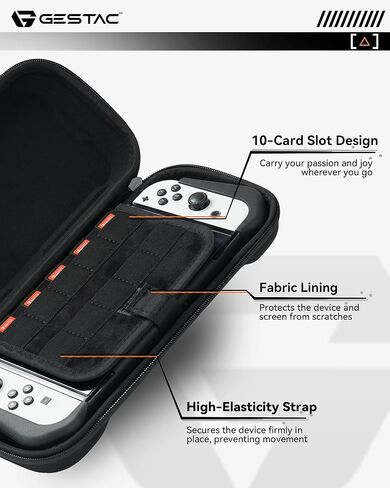 مجموعة حماية GesTac Switch OLED 2 في 1، مع حقيبة حمل وغطاء واقٍ، مضادة للانزلاق، مقاومة للماء والخدش، حماية كاملة للتغطية in Kuwait