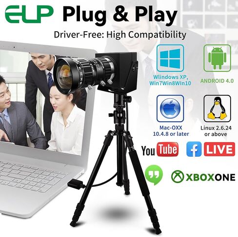 ELP 48mp USB Camera Manual Zoom Webcam for Computer Mini Lightburn Camera for Laser Engraver UVC USB2.0 Close-up Web Cam 6000P USB Security Webcam 5-50mm 10X Zoom Webcamera for PC Jetson Nano Pi in Saudi Arabia
