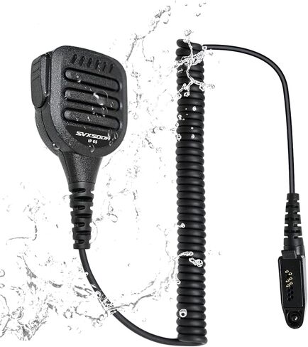 Waterproof Shoulder Speaker Mic with 3.5mm Jack Compatible for Motorola, Retevis, Ailunce Radios, IP-Rated for Outdoor Use, Clear Audio (Black) in Saudi Arabia