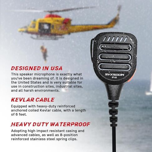 Waterproof Shoulder Speaker Mic with 3.5mm Jack Compatible for Motorola, Retevis, Ailunce Radios, IP-Rated for Outdoor Use, Clear Audio (Black) in Saudi Arabia