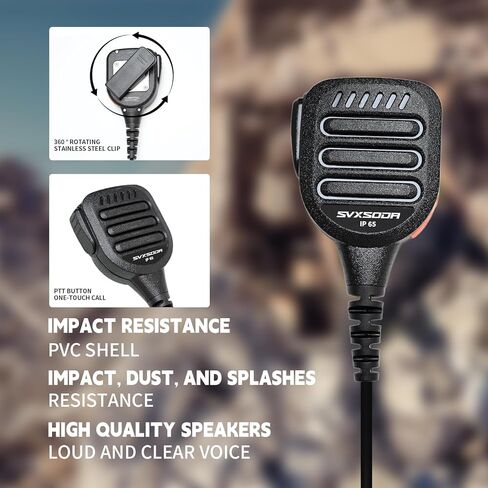 Waterproof Shoulder Speaker Mic with 3.5mm Jack Compatible for Motorola, Retevis, Ailunce Radios, IP-Rated for Outdoor Use, Clear Audio (Black) in Saudi Arabia