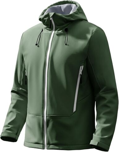 Runcati Mens Softshell Jacket Fleece Lined Windbreaker Color Block Rain Coat Waterproof Hooded Jackets for Hiking in Saudi Arabia