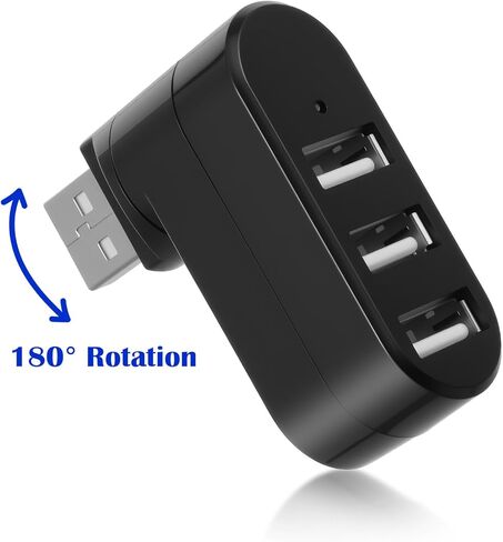 2 Pack 3-Port USB Hub [90°/180° Degree Rotatable] USB Splitter USB Expander Multiport USB Splitter Adapter with 3 USB Ports Charger Data for Laptop, Flash Drive Printer,Camera,Keyborad in Saudi Arabia
