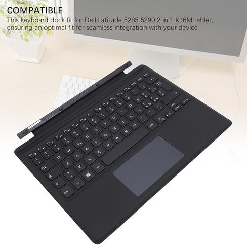 قاعدة لوحة مفاتيح للكمبيوتر اللوحي، مناسبة لجهاز Dell Latitude 5285 5290 2in1 K16M مع تخطيط QWERTY ولوحة اللمس in Kuwait