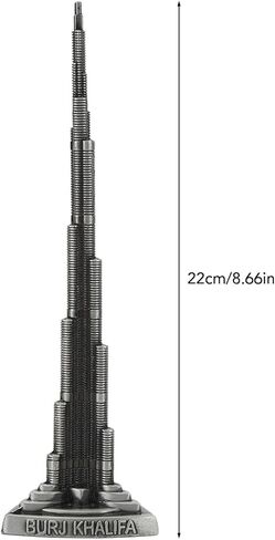 Tyenaza Khalifa Tower Model,Alloy Miniature European Dubai Tower Figurine Model Building Model Arts Craft Collectible Souvenir Office Home Desktop Decor (22cm/8.66in) in Saudi Arabia