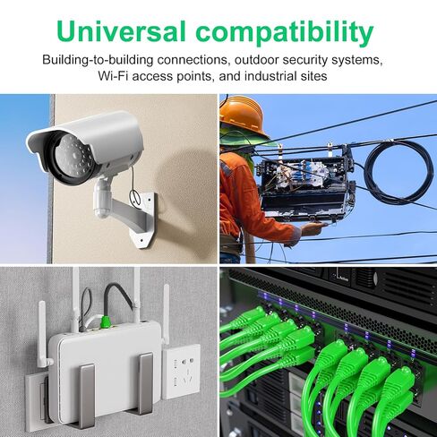 RJ45 Cat-6 Ethernet Patch Cable, 10Gpbs Transfer Speed, Gold-Plated Connectors, Copper-clad Aluminum, Outdoor, UV Resistant, Direct Burial, Waterproof, Durable, 250 Foot, Black in Saudi Arabia