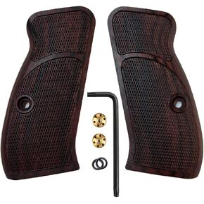 مقابض خشبية يدوية رائعة لـ CZ 75/85 Compact، CZ P-01، P100، C100، T100، PCR، CZ 75 D، تتضمن براغي مقابض المسدس، نسيج قطع الماس المدقق in Kuwait