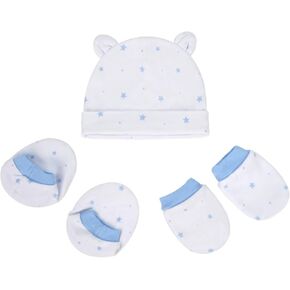 Newborn Hat Mitten Sock Baby Beanies Preemie Cotton Hats for Baby Boys Girls 0-6 Months in Saudi Arabia