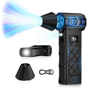منفضة هواء مضغوط، منفضة هواء كهربائية 130000 دورة في الدقيقة مع ضوء مساعد LED ومصباح يدوي 3 أوضاع، منفاخ صغير بتصميم ماسي 4 تروس مع شاشة عرض، مروحة نفاثة محمولة باليد للوحة المفاتيح والسيارة والثلج والشواء in Kuwait