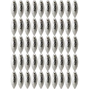 Hammered Willow Spinnerbait Blades Kit 50pcs, Made in USA, DIY Lure Making Set for Spinner baits and Jigs Sizes #0-#4.5 Hammered Nickel Finish in Saudi Arabia