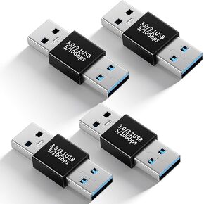 2 حزمة محول USB ذكر إلى ذكر، USB 3.1 نوع A لكتابة محول، موصل تمديد عالي السرعة للسائق الصلب، الكمبيوتر المحمول، مشغل DVD، الشاشة، الكاميرا، أسود in Kuwait