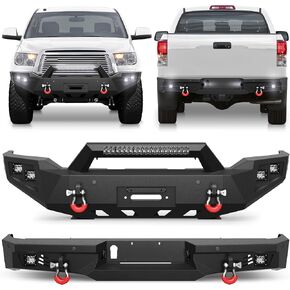 المصد الأمامي والخلفي تندرا بعرض كامل لسيارة تندرا بيك اب 2014-2021، مع لوحة ونش، وأضواء LED وحلقات على شكل حرف D (النمط أ) in Kuwait