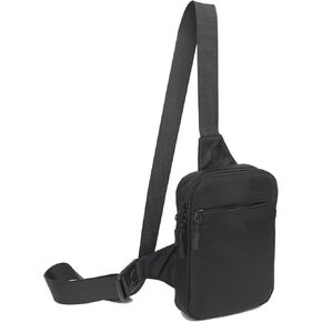 Small Crossbody Sling Bag Chest Bag Water Resistant Dual Pocket Fanny Pack Running Phone Holder for Men Women Traveling Workout in Saudi Arabia