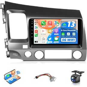 8Core Android Car Stereo for Honda Civic 2006 إلى 2011 Wireless Apple CarPlay Android Auto، راديو لسيارة Honda Civic Car Play، 5G WiFi GPS Navi FM RDS EQ DSP مستقبل الصوت SWC AHD الكاميرا، 2G+32G in Kuwait