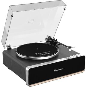 مشغل سجل الفينيل ، المدمج في مكبرات صوت فونو preamp ، الكل في واحد من Bluetooth Retro Hifi Durntables لسجلات الفينيل ، خرطوشة MM AT-3600L ، حزام محرك 2 سرعتين ، هدية لمحبي الموسيقى (أسود) in Kuwait