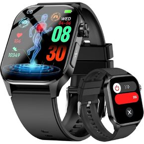 Advanced Health Smartwatch for Women Men with Real-Time Monitoring of Heart Rate, Blood Oxygen, Body Temperature, Blood Pressure, Sleep Auality and Stress Levels.Always-On Display, for Android & iOS in Kuwait