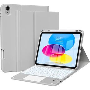 aoub Compatible for iPad A16 Case with Keyboard 11th /10th Generation 2025/2022, Multi-Touch Trackpad, 7 Color Backlit, Detachable Bluetooth Keyboard for iPad 11th/10th Gen 11 inch/ 10.9 inch, Pink in Kuwait