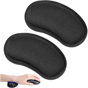 وسادات مسند المعصم للماوس، قطعتان من وسادة دعم مريحة من إسفنج الذاكرة مع قاعدة مضادة للانزلاق لتخفيف آلام الكتابة بالكمبيوتر، دعم ناعم للمعصم للمكتب والمنزل والألعاب - أسود in Kuwait
