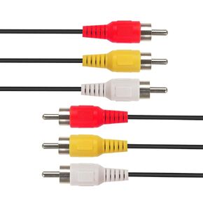 كابلات RCA، كابل 3RCA صوت وفيديو 24 قيراط مطلي بالذهب لتوصيل مكونات الصوت والفيديو AV ذكر إلى كابل ذكر للمسرح المنزلي وأنظمة ستيريو (5أقدام - قطعة واحدة) in Kuwait