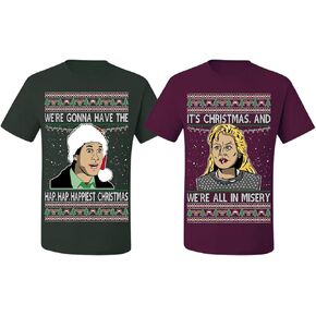 Wild Bobby Ugly Christmas Sweaters for Couples Adult His Hers Unisex Christmas Holiday Matching Couple T-Shirt in Kuwait