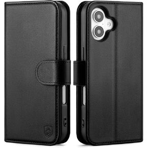 Compatible with iPhone 17 Genuine Leather Case Wallet with Card Holder,Women Men Real Leather Flip Folio RFID Blocking Credit Card Slots Stand Phone Cover,for Apple 17 6.3",Purple in Saudi Arabia