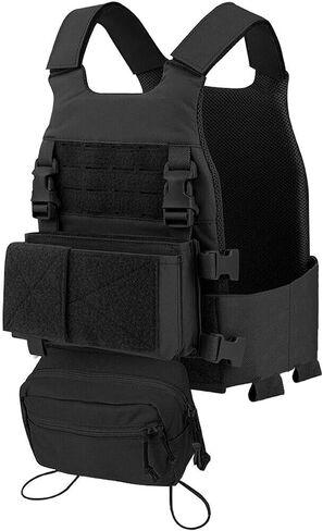 EMERSONGEARS Tactical Molle Chest Rig Vest 500D, Laser Cut Vest Tactical Quick Release Modular Magazine Pouch FCSK MK3 Chest Rig Backpack for Airsoft Hunting in Saudi Arabia