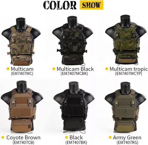 EMERSONGEARS Tactical Molle Chest Rig Vest 500D, Laser Cut Vest Tactical Quick Release Modular Magazine Pouch FCSK MK3 Chest Rig Backpack for Airsoft Hunting in Saudi Arabia