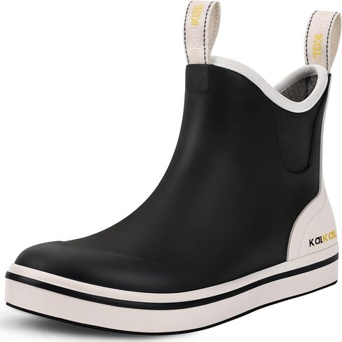 2026 Upgraded Women's Deck Boots, Waterproof Fishing Ankle Rain Boots with Upgraded Anti-Slip Outsole, Breathable Lightweight Garden Rubber Boots for Sailing in Saudi Arabia