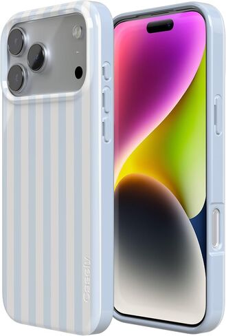 Casely iPhone 17 Pro Max Case | Blue Stripes | Sunday Best | Compatible with MagSafe | Classic Ultra Slim Design in Saudi Arabia
