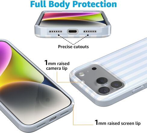 Casely iPhone 17 Pro Max Case | Blue Stripes | Sunday Best | Compatible with MagSafe | Classic Ultra Slim Design in Saudi Arabia