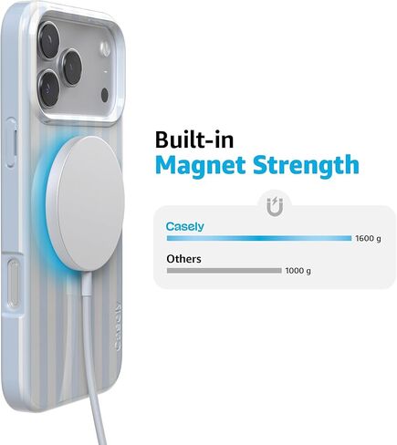 Casely iPhone 17 Pro Max Case | Blue Stripes | Sunday Best | Compatible with MagSafe | Classic Ultra Slim Design in Saudi Arabia