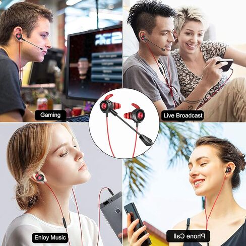 Gaming Headset with Microphone Wired Gaming Earbuds PC for PS4 PS5 One PlayStation 5 Games Mobile Phone,Detachable Stereo Bass Earphones Noise Cancelling Gaming Headphones with Mic Black in Saudi Arabia