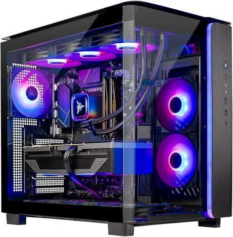 كمبيوتر الألعاب Skytech Gaming King 95، AMD Ryzen 7 9800X3D 4.7 جيجا هرتز، AMD RX 9070XT 16 جيجا بايت VRAM، 2 تيرابايت Gen4 NVMe SSD، 32 جيجا DDR5 RAM 6000، 850 وات Gold ATX 3 PSU، 360 ARGB AIO، Wi-Fi، Win 11، سطح المكتب in Kuwait
