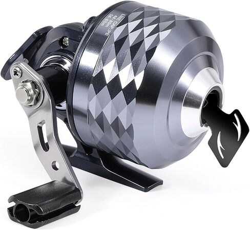 بكرة صيد Sougayilang Spincast، تصميم سهل الاستخدام بزر ضغط، سرعة عالية 3.9:1، جميع التروس المعدنية، قابلة للتغيير لليد اليمنى/اليسرى، تتضمن خط أحادي الخيط in Kuwait