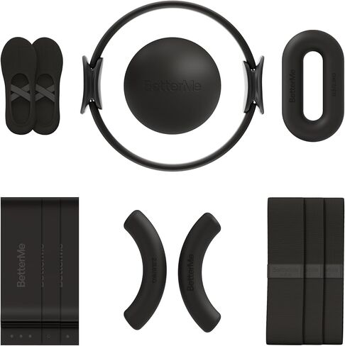مجموعة BetterMe Pilates Power Kit – أربطة المقاومة والوزن، حلقة الوزن (5 رطل)، دمبل Sculpt – مجموعة معدات بيلاتيس كاملة للنساء – مجموعة تمارين البيلاتيس في المنزل in Kuwait