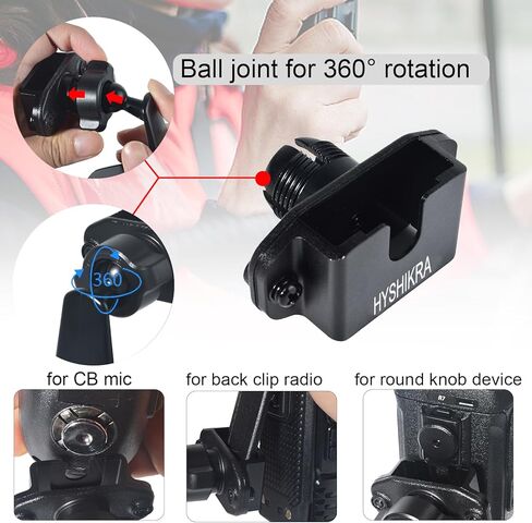 Universal Two-Way Radio & Microphone Mount with Heavy-Duty Sticky Gel Pad Suction Cup Base – Compatible with BaoFeng Kenwood Midland Motorola Radio or Micorphone with Back-Clip or Round Knob in Saudi Arabia