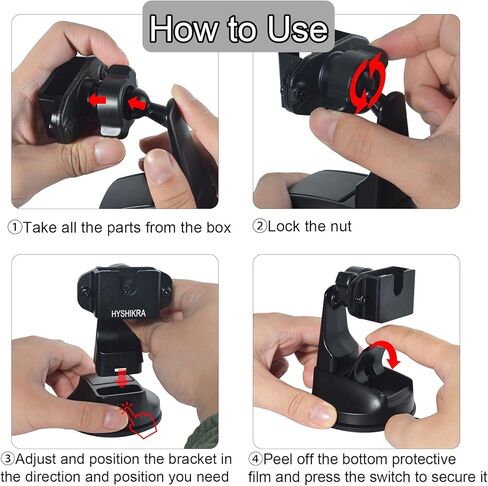 Universal Two-Way Radio & Microphone Mount with Heavy-Duty Sticky Gel Pad Suction Cup Base – Compatible with BaoFeng Kenwood Midland Motorola Radio or Micorphone with Back-Clip or Round Knob in Saudi Arabia