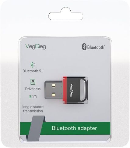 V-UB502 - محول USB Bluetooth 5.0 للكمبيوتر المكتبي - جهاز استقبال وجهاز إرسال دونجل بلوتوث صغير للكمبيوتر المحمول - يدعم لوحة مفاتيح سماعات الرأس/الماوس/مكبرات الصوت/الطابعة (V-UB502) in Kuwait