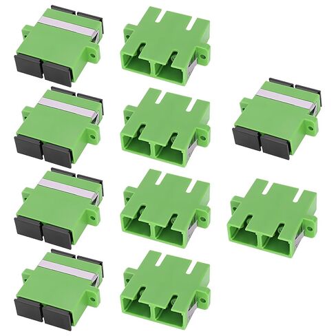 XMSJSIY SC/APC Fiber Optic Coupler Adapter SC Female to SC Female APC Duplex Single Mode Network Internet Connector with Mount Panel -10PCS (Duplex) in Saudi Arabia