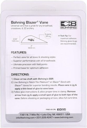ريشة الرماية Bohning Blazer (عبوة من 100 قطعة)، أحمر نيون، 2 بوصة in Saudi Arabia