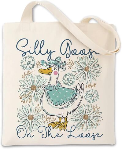 Sarcastic Humor Goose Canvas Tote Bag, My Flabbers Have Been Gasted Quote Totes, Humor Flabbergasted Reusable Shopping Bags, Shoulder Bags for Casual Vacation Shopping Work in Saudi Arabia