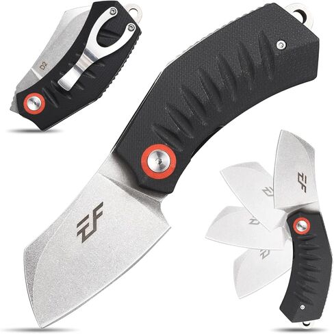 Eafengrow EF85 Folding Knife with Clip Stone Wash D2 Steel Blade G10 Handle Pocket Knife Ball Bearing Flipper Outdoor Camping Survival EDC Tool Knives(black) in Saudi Arabia