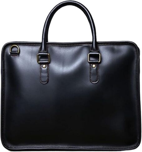 Mens Laptop Bags Business Briefcases Messenger Shoulder Bags Genuine Leather Handbags(Yellow) in Saudi Arabia